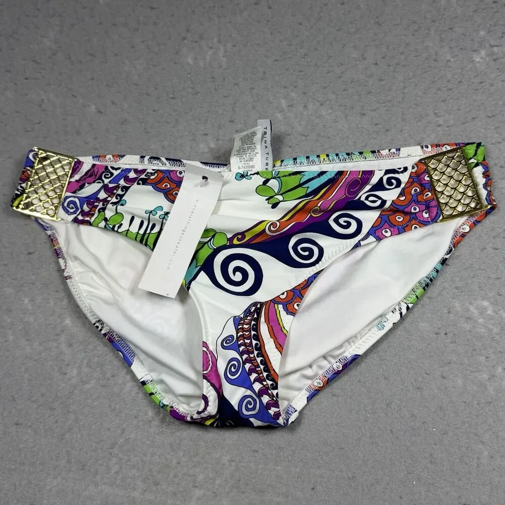 Trina Turk Abstract Printed Bikini Swim Bottom Separates Multi Women’s Sz 8 NEW!
